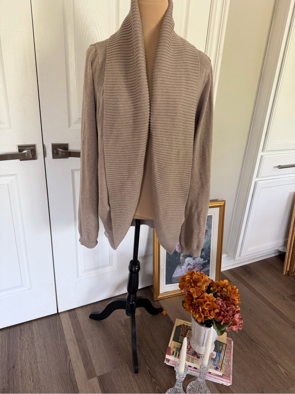 Taupe Cardigan Cashmere